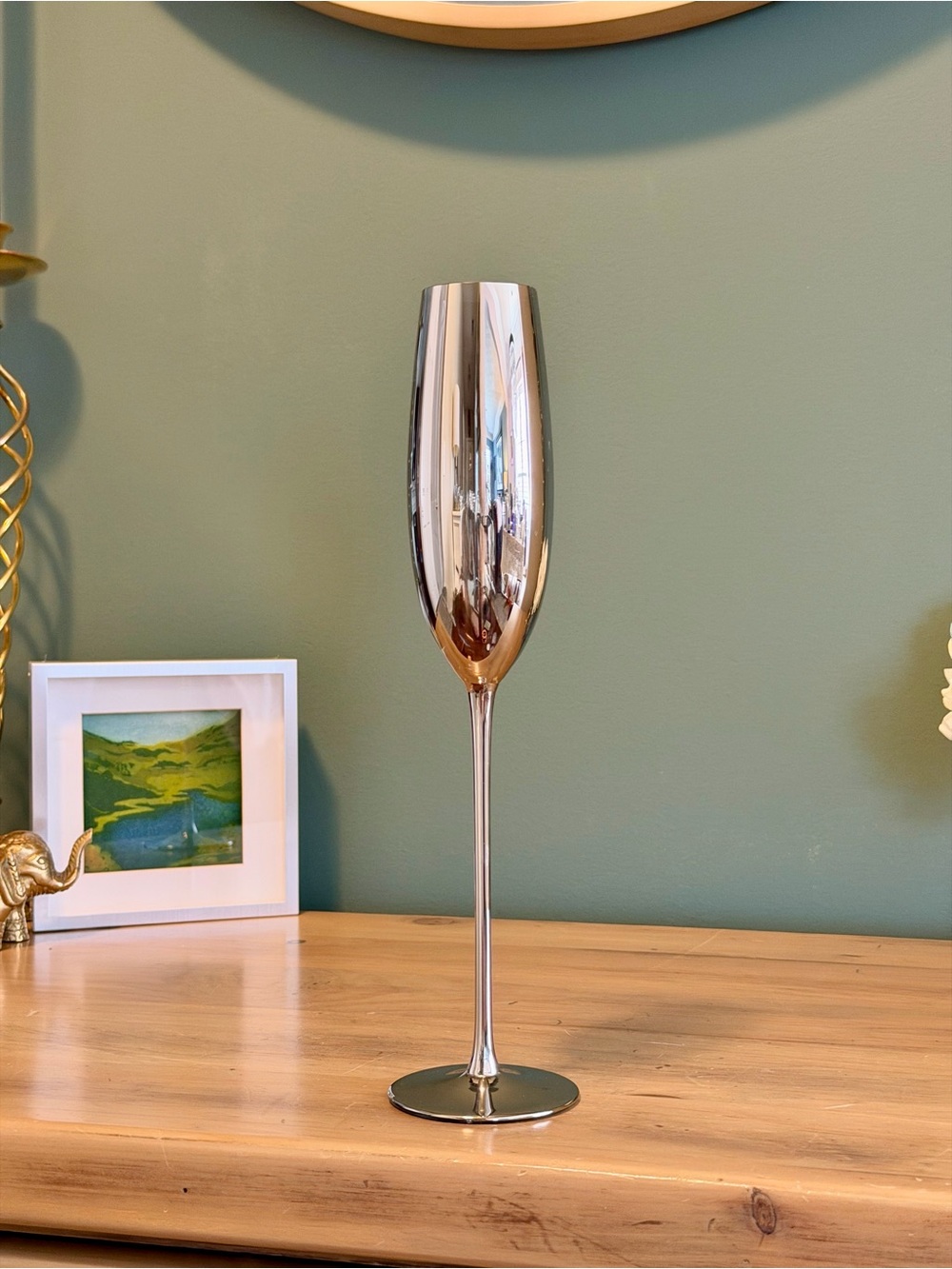 Slovakia Silver Metallic Champagne Flute Love Island Glam 14.5